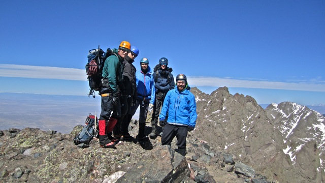 Rob, Me, Jeff, Greg and James on Crestone Needle
