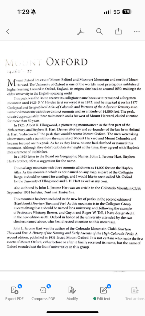 Colorado’s Highest - The History of Naming the 14,000-Foot Peaks by Jeri L Norgren p96
