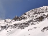 #9) Skiers right exit gully visible. Getting there looks rocky
