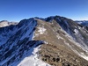 #3) Initial ridge conditions, snowy trail traverse right of center a little sketch