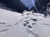 #3) Snowshoeing up gully
